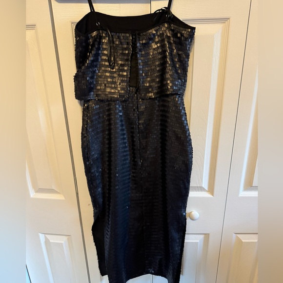 Karina Grimaldi Black Hayye Sequin Midi Dress XS NWT - Picture 4 of 5
